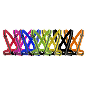 Adjustable High Visibility Reflective Running Vest Belt Custom Elastic Hi Vis Safety Cross Belt For Night Cycling Running