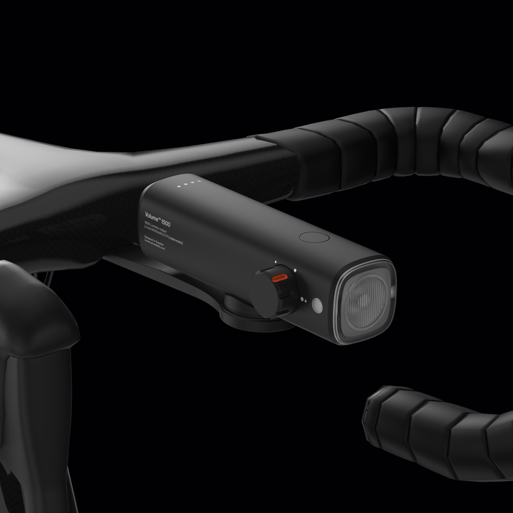 Volume 1500 bike headlight mounted on handlebar