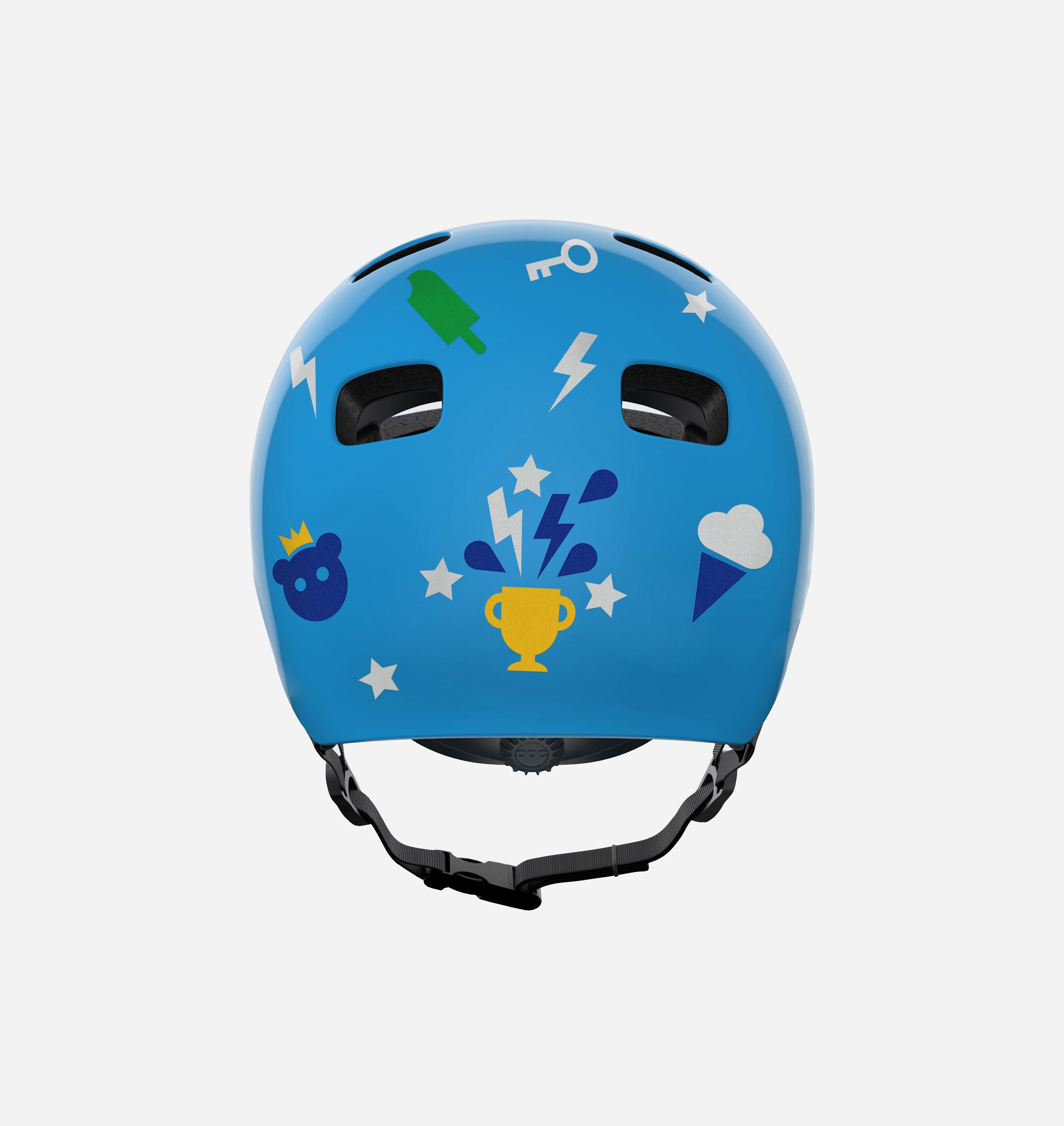 Reflective stickers applied on bike helmet